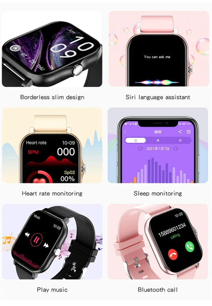 1,83" HD Smartwatch med Bluetooth-opkald og notifikationer – Sportstilstande, musikstyring, til Android og iOS (Unisexgave)
