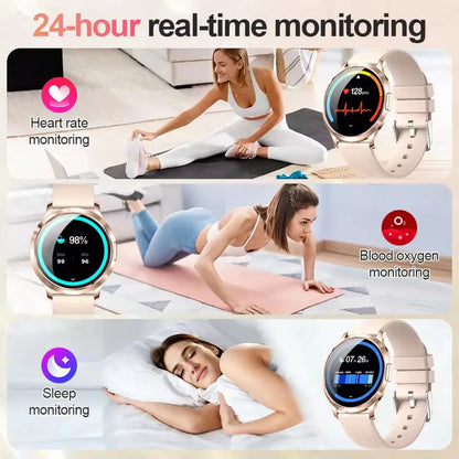 1,32" ultratyndt AMOLED-smartwatch til kvinder med Bluetooth-opkald – Brugerdefinerede urskiver, aktivitetsmåler, luksusdesign