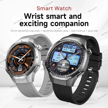 HD AMOLED Smartwatch für Herren mit Bluetooth-Anruffunktion, Herzfrequenzmesser & GPS-Bewegungsverfolgung – Wasserdicht, für Android & iOS (2025)