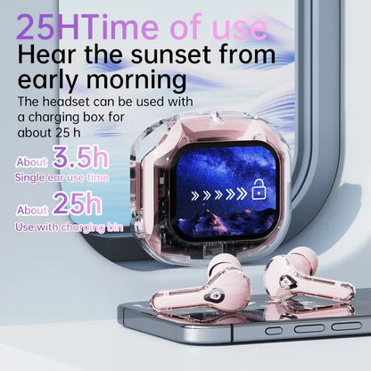True Wireless Bluetooth 5.4 Earbuds – ANC Noise-Cancelling, HD Stereo Bass, Gamer Headset with LED Touch Control