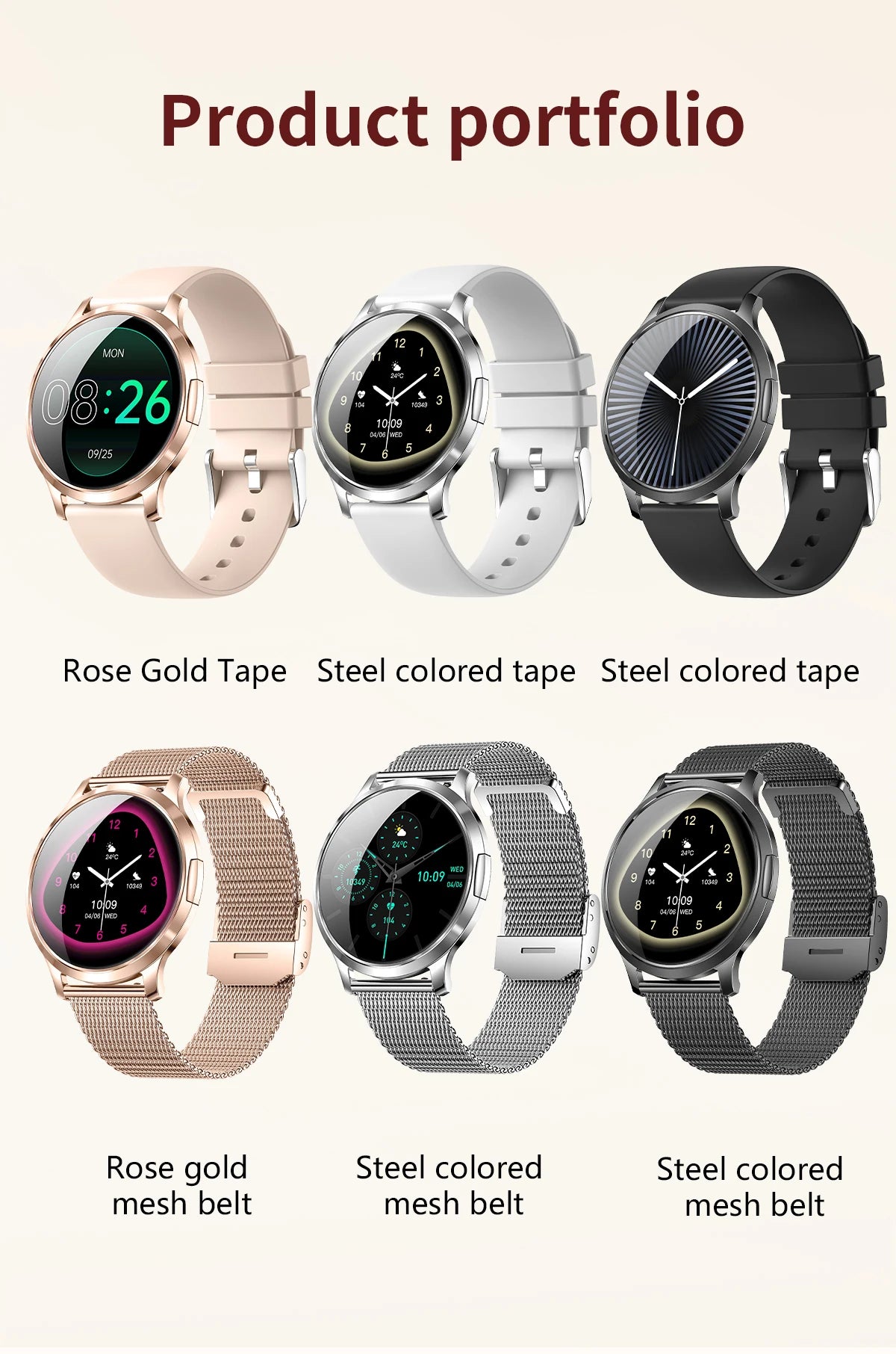 1,32" ultratyndt AMOLED-smartwatch til kvinder med Bluetooth-opkald – Brugerdefinerede urskiver, aktivitetsmåler, luksusdesign