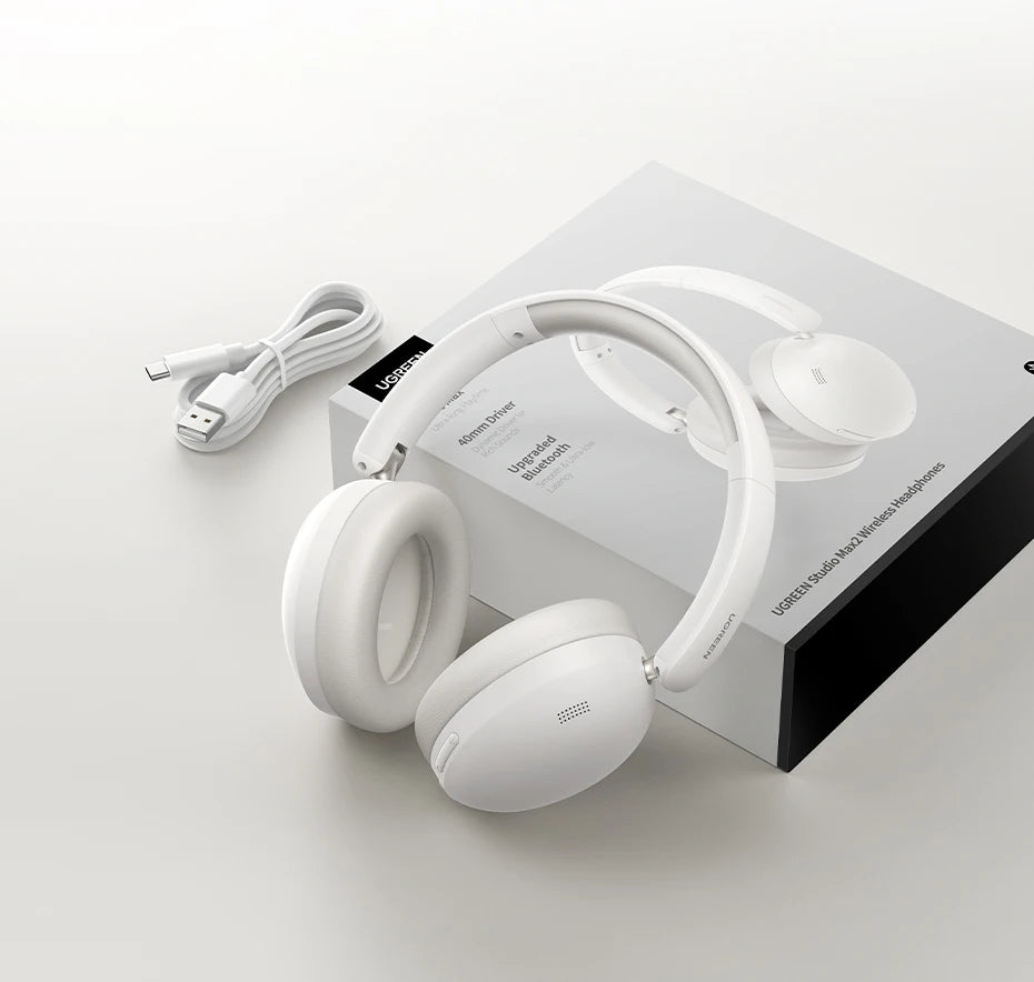Trådløse Over-Ear Bluetooth-hovedtelefoner – 80 timers spilletid, Hi-Fi stereolyd med mikrofon, Bluetooth 5.4