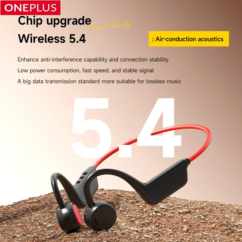 OnePlus Knochenschall Bluetooth Kopfhörer – Kabelloses Open-Ear Headset, Freisprechfunktion, Wasserdichte Sport-Kopfhörer mit Mikrofon