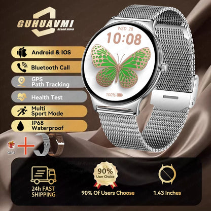 1.43" Full Touch Smartwatch for Women with Bluetooth Calling – Fitness & Sports Watch, Stylish Ladies Gift (2025)