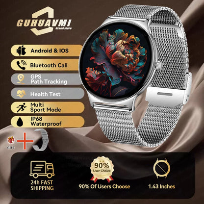 1.43" Full Touch Smartwatch for Women with Bluetooth Calling – Fitness & Sports Watch, Stylish Ladies Gift (2025)