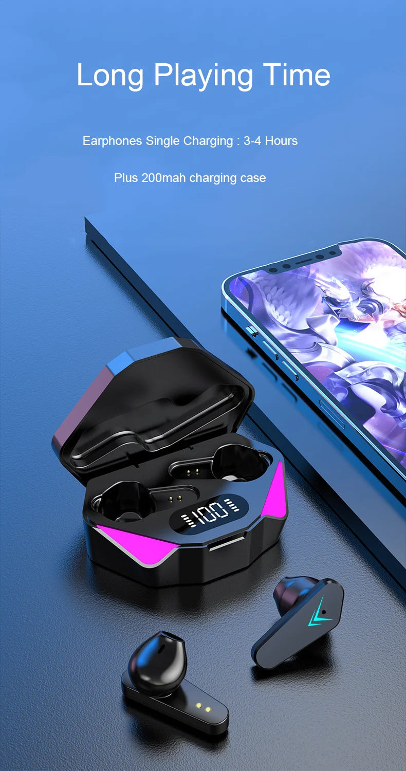 Bluetooth TWS Gaming-Ohrhörer – Kabelloser HiFi 9D Stereo Sound mit Mikrofon, Bass-Audio-Kopfhörer für Xiaomi & Lenovo
