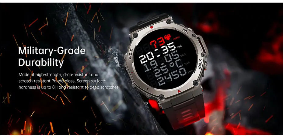 Outdoor-Smartwatch – GPS, AMOLED-Display, Kompass & 5ATM Wasserdicht