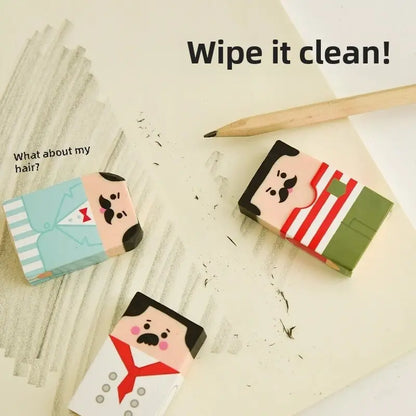 Bald for Man Eraser Interesting Stationery Learning Supplies - Random 1pcs