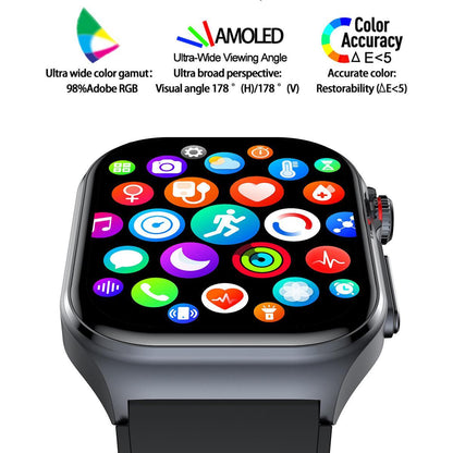 Smartwatch til kvinder og mænd med 2.0" skærm - Vandtæt fitnesstracker med Bluetooth-opkaldsfunktion, 24/7 pulsmåler, søvnmonitor, skridttæller. Mode-gave til hende.