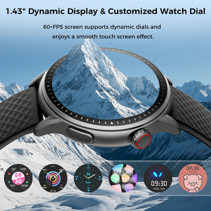 Runde Smartwatch, 1,43 Zoll HD, 3ATM wasserdicht, ausgestattet mit Herzfrequenzerkennung, Schlafüberwachung und Schrittverfolgung, 100 Sportmodi, Bewegungsmonitor, Weihnachtsgeschenke, modische Uhren