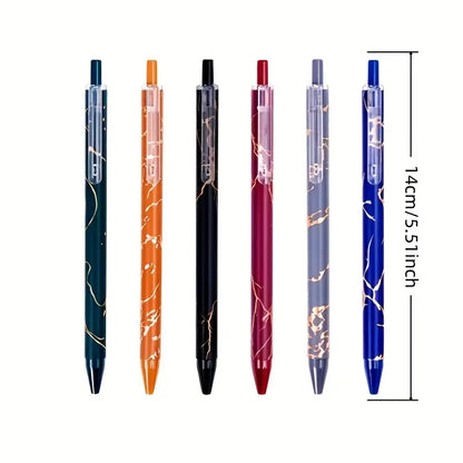 0,7 mm blaue Gelschreiber mit goldener Texturhülle für Studium und Büro